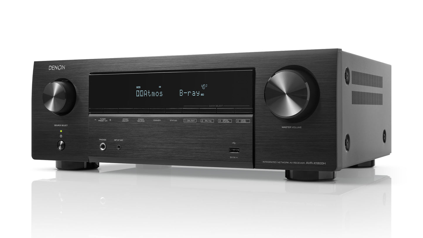 DENON AVR-X1800H 7.2CH 8K AV RECEIVER WITH 3D AUDIO, VOICE CONTROL AND HEOS BUILT-IN®