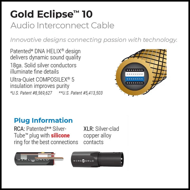 WIREWORLD GOLD ECLIPSE 10 AUDIO INTERCONNECT CABLE