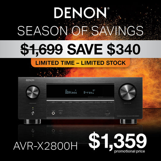 DENON AVR-X2800H 7.2CH 8K AV RECEIVER 3D AUDIO AND HEOS BUILT-IN®