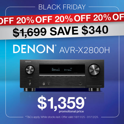 DENON AVR-X2800H 7.2CH 8K AV RECEIVER 3D AUDIO AND HEOS BUILT-IN®