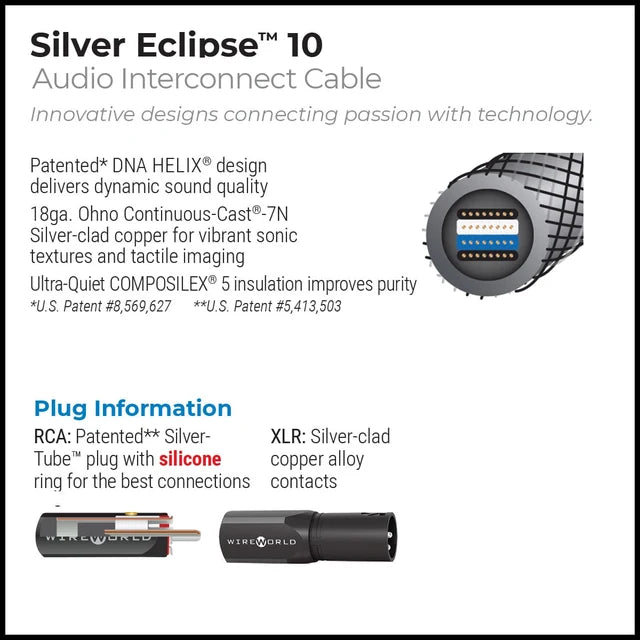 WIREWORLD SILVER ECLIPSE 10 AUDIO INTERCONNECT CABLE